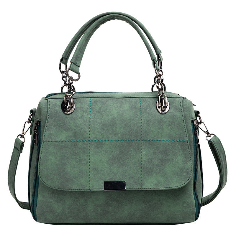 The Verona Large Vegan Leather Boston Bag