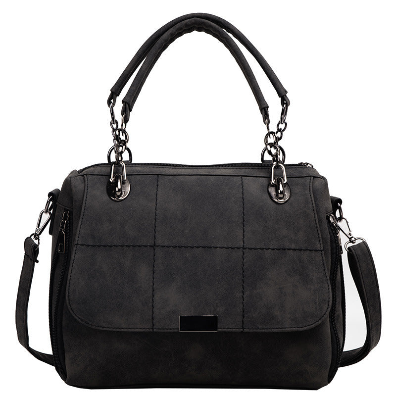 The Verona Large Vegan Leather Boston Bag
