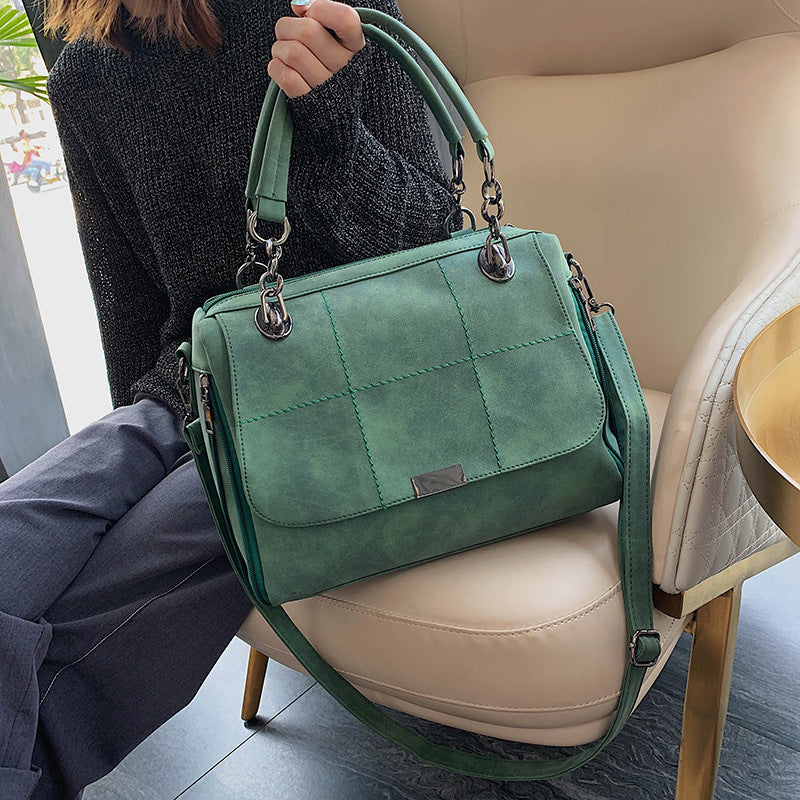 The Verona Large Vegan Leather Boston Bag