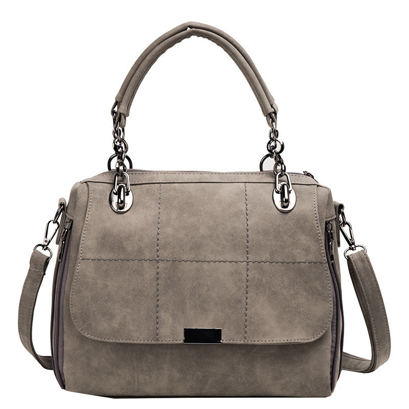 The Verona Large Vegan Leather Boston Bag
