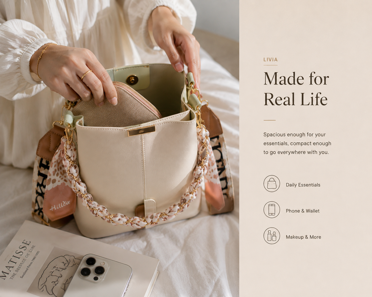 Livia handbag everyday capacity lifestyle