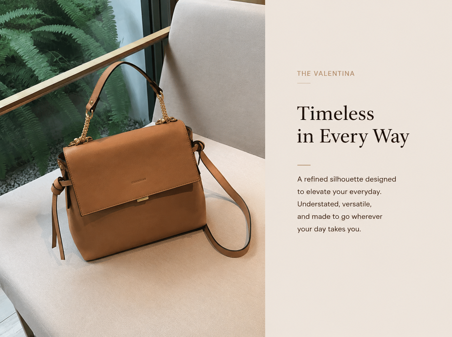 Valentina handbag timeless editorial product story