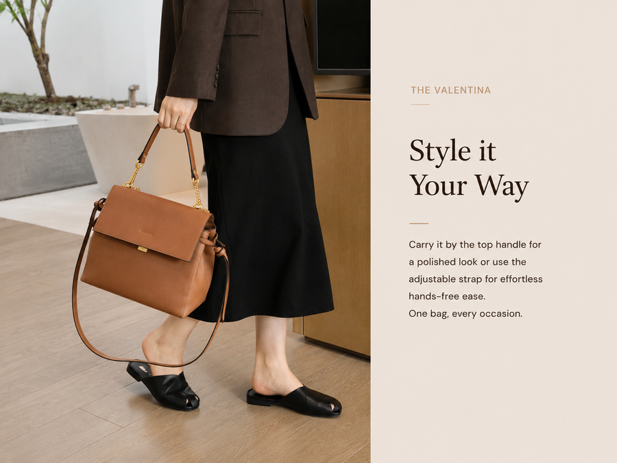 Valentina handbag styling versatility editorial